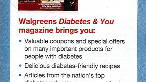 Walgreens 'Diabetes & You' Coupon Book Feature